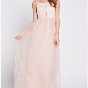 BcbgGeneration: Pleated Bodice Tulle Maxi Dress