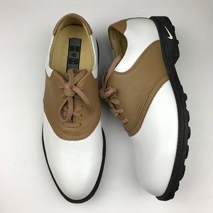 Men's Nike Golf Brown White Lace up Shoes Size 9.5