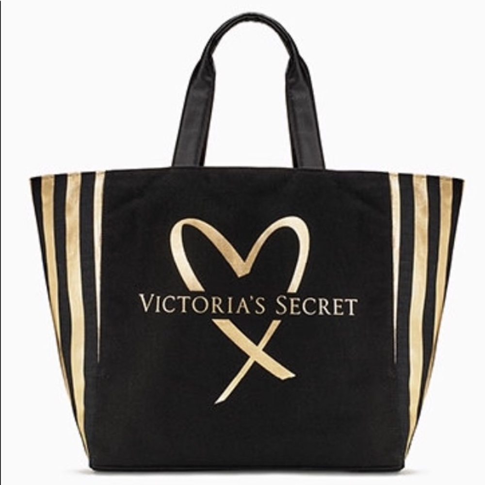 NWT VICTORIA SECRET PINK GOLD LOVE TOTE BAG
