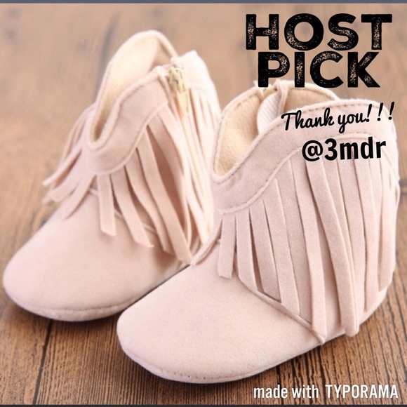 LAST ONE‼️{•Infant Beige Fringe Booties•} - Picture 1 of 7