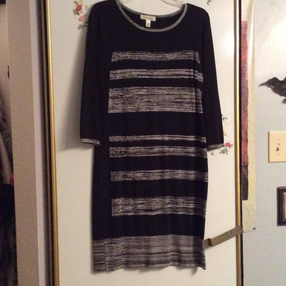 Black & grey sweater dress