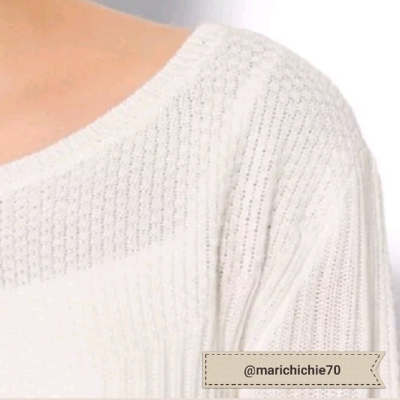 NWT New York & Co. Zip-Accent Mixed Knit Sweater - Picture 2 of 6