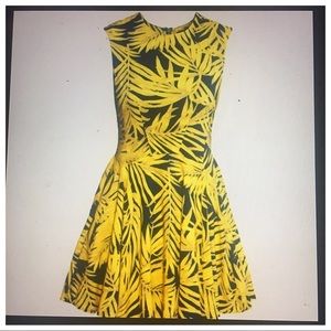 H&M Navy/Yellow Palm Tree Dress