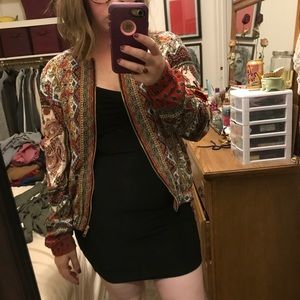 PAISLEY PATTERNED BOMBER JACKET