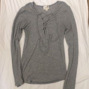 Lace up long sleeve