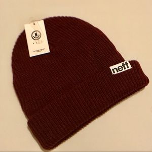 Neff maroon fold beanie