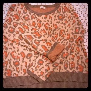 Leopard Print Pullover Sweater