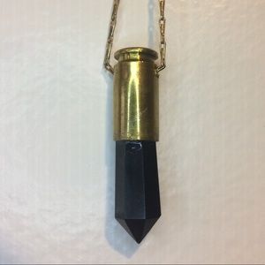 Obsidian Crystal Bullet Necklace Pendant