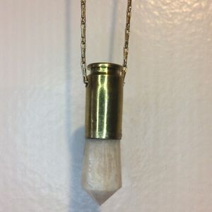 Dolomite Crystal Bullet Necklace Pendant