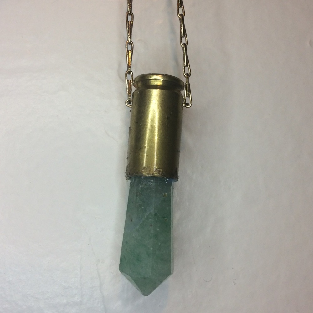 Fluorite Crystal Bullet Necklace Pendant