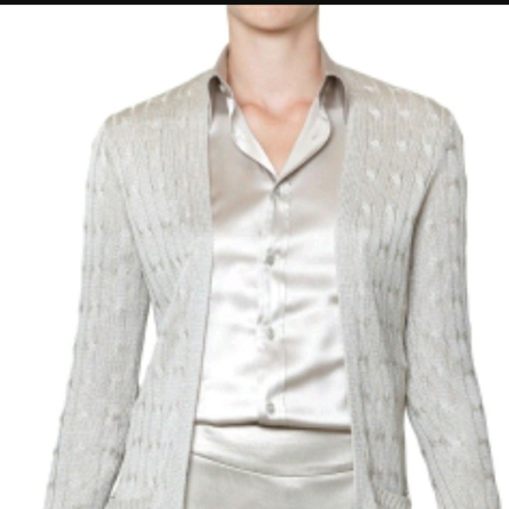 Ralph Lauren Silk Cable Knit Sweater Cardigan