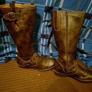 Brown knee-high boots