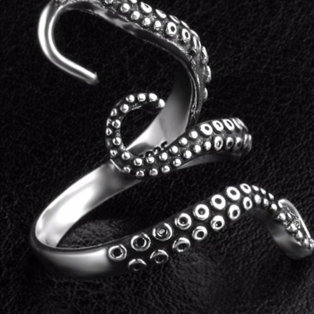 Modern  Octopus Tentacle Ring - Picture 5 of 6