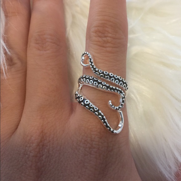 Modern  Octopus Tentacle Ring - Picture 2 of 6