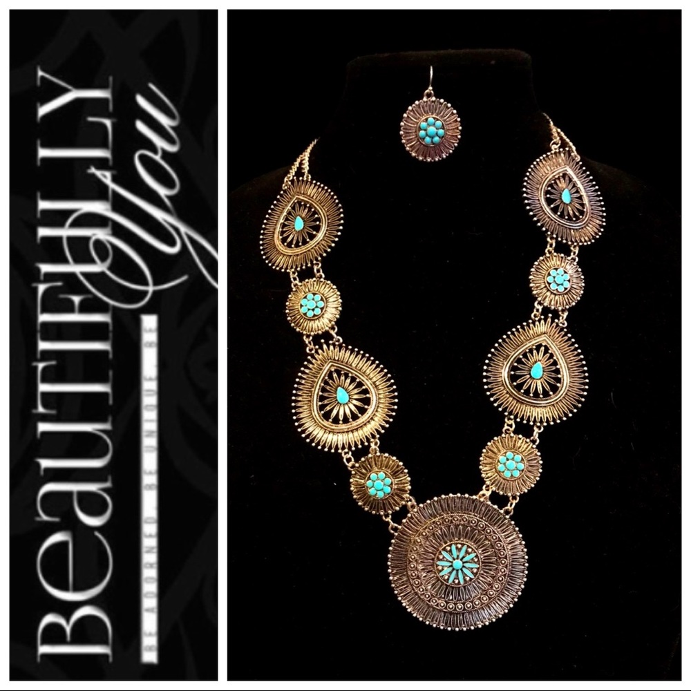 SOLD❣️ Cut Out Turquoise Navajo Necklace Set