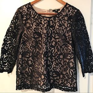 H&M 3/4 Black Lace Blouse