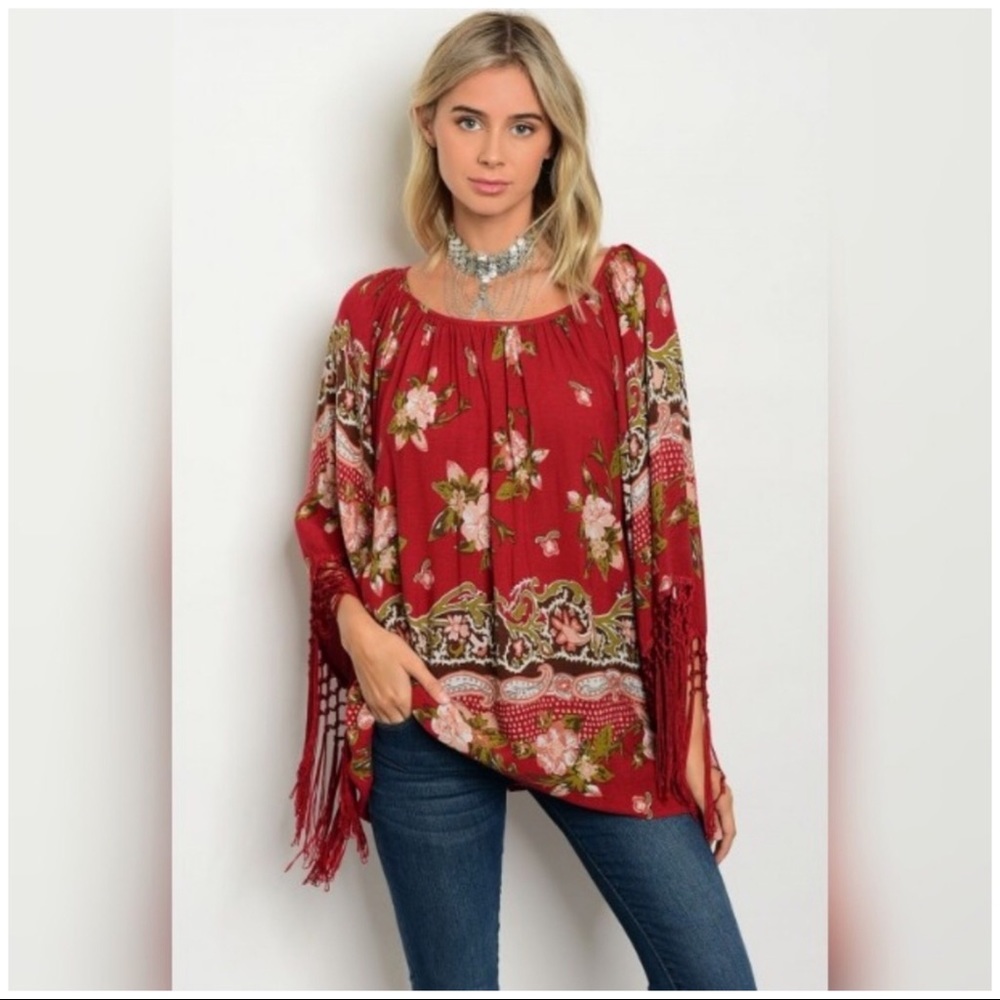 Floral Fringe Tunic - Picture 1 of 2