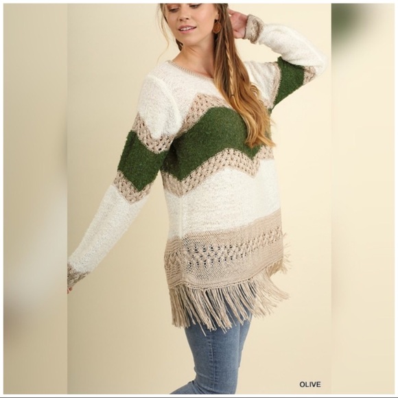 LAST! Fringe Chevron Sweater - Picture 2 of 3