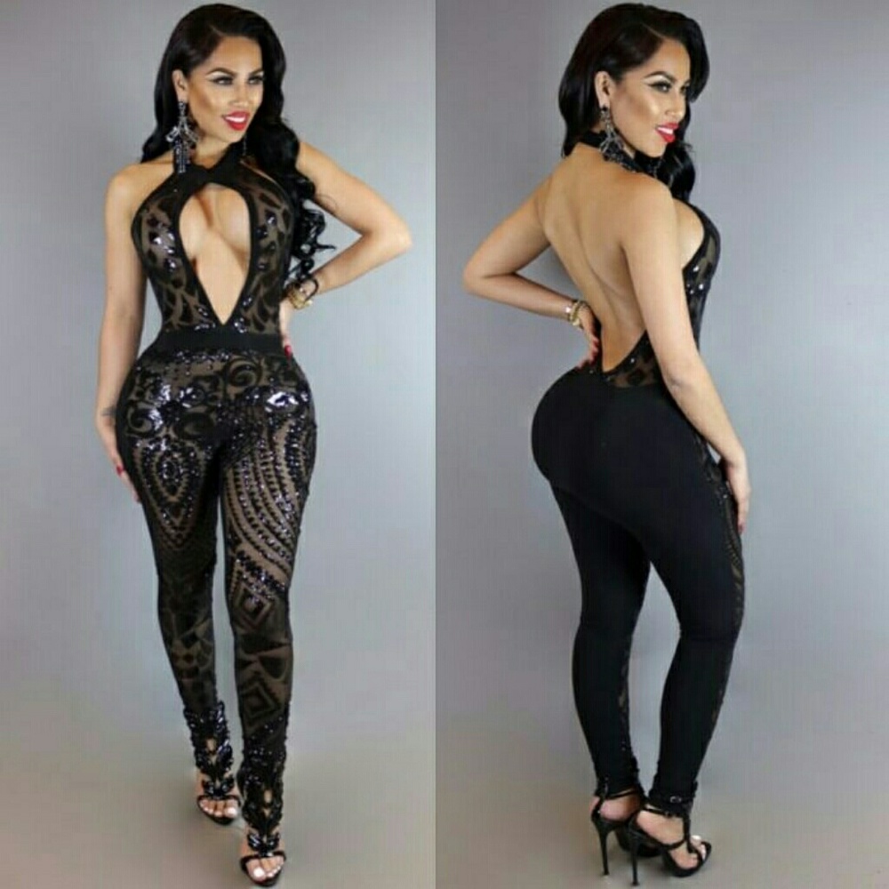 Sequin studded jumpsuit