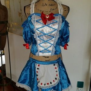 3 pc Fantasy Alice in Wonderland Storybook Dress U