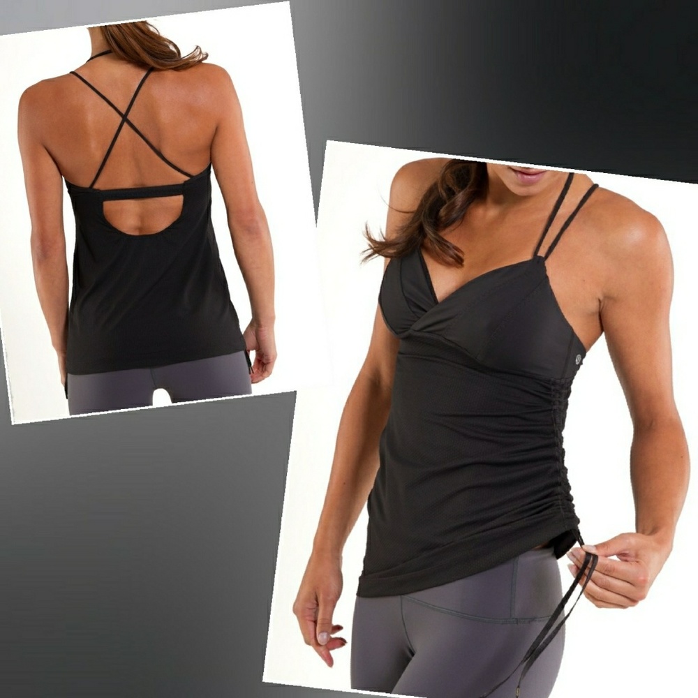 Lululemon 6 INTEGRITY HOT TANK Black Open Strappy