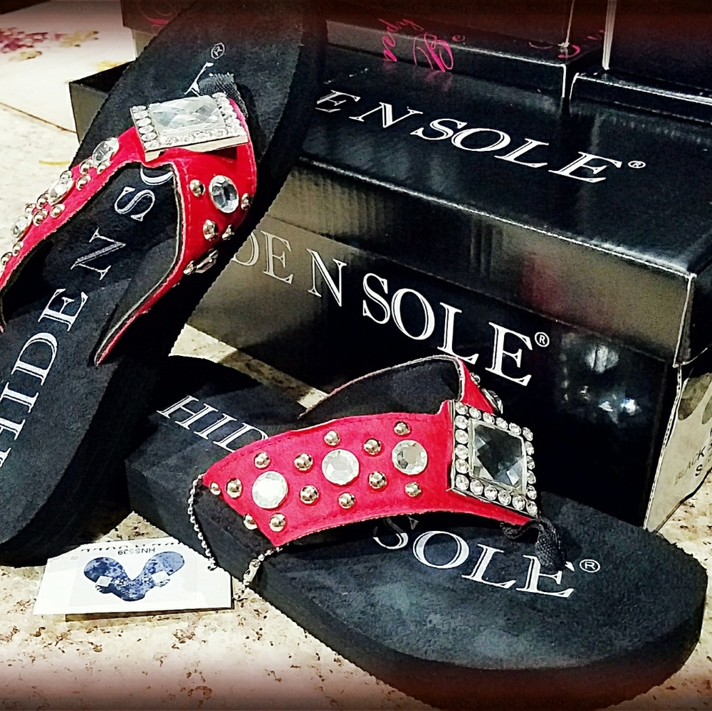 Hidden Sole Bling designer flip flops