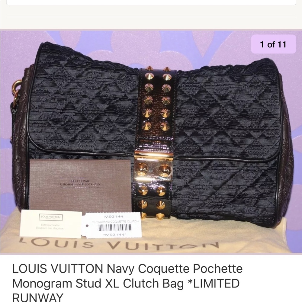 Louis Vuitton couchette monogram clutch blue.