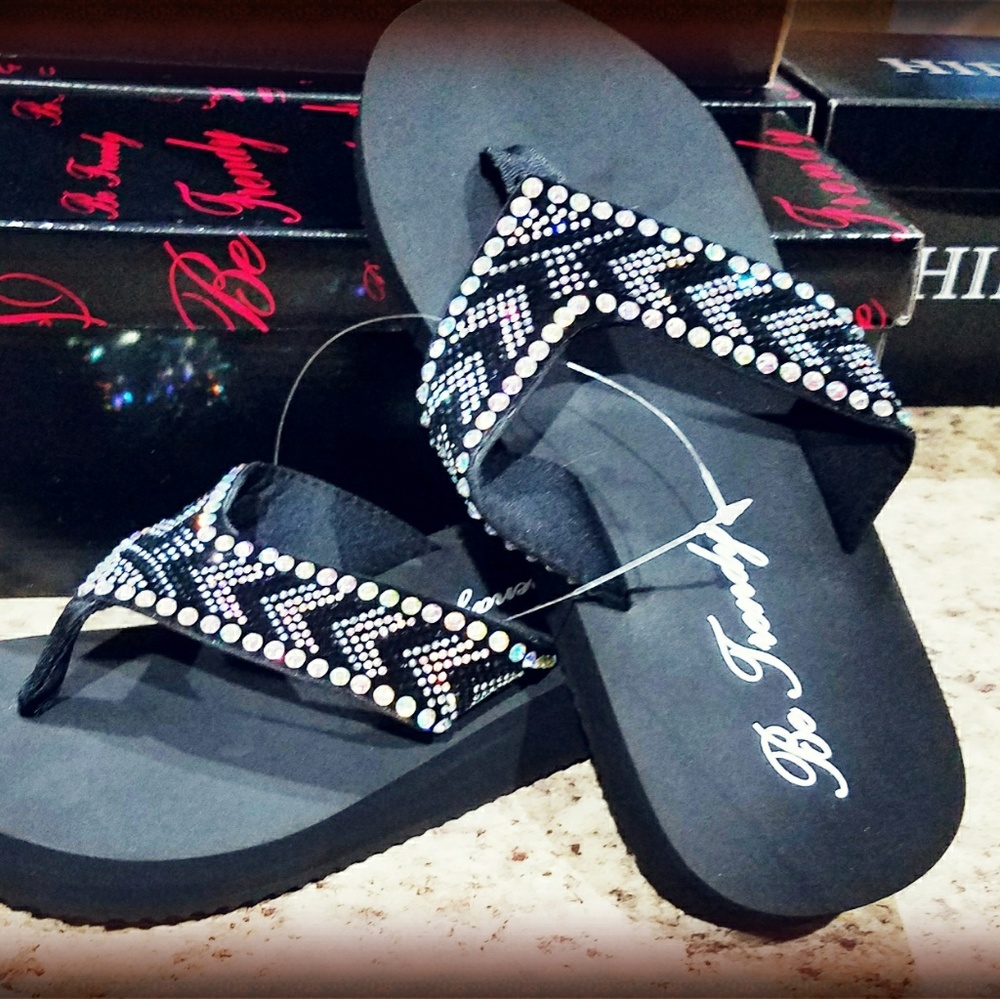 HIDDEN SOLE Bling flip flops