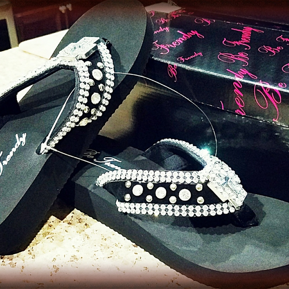 HIDDEN SOLE BLING FLIP FLOPS