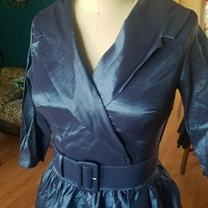 Pinup Girl Birdie Dress size XL shark skin blue