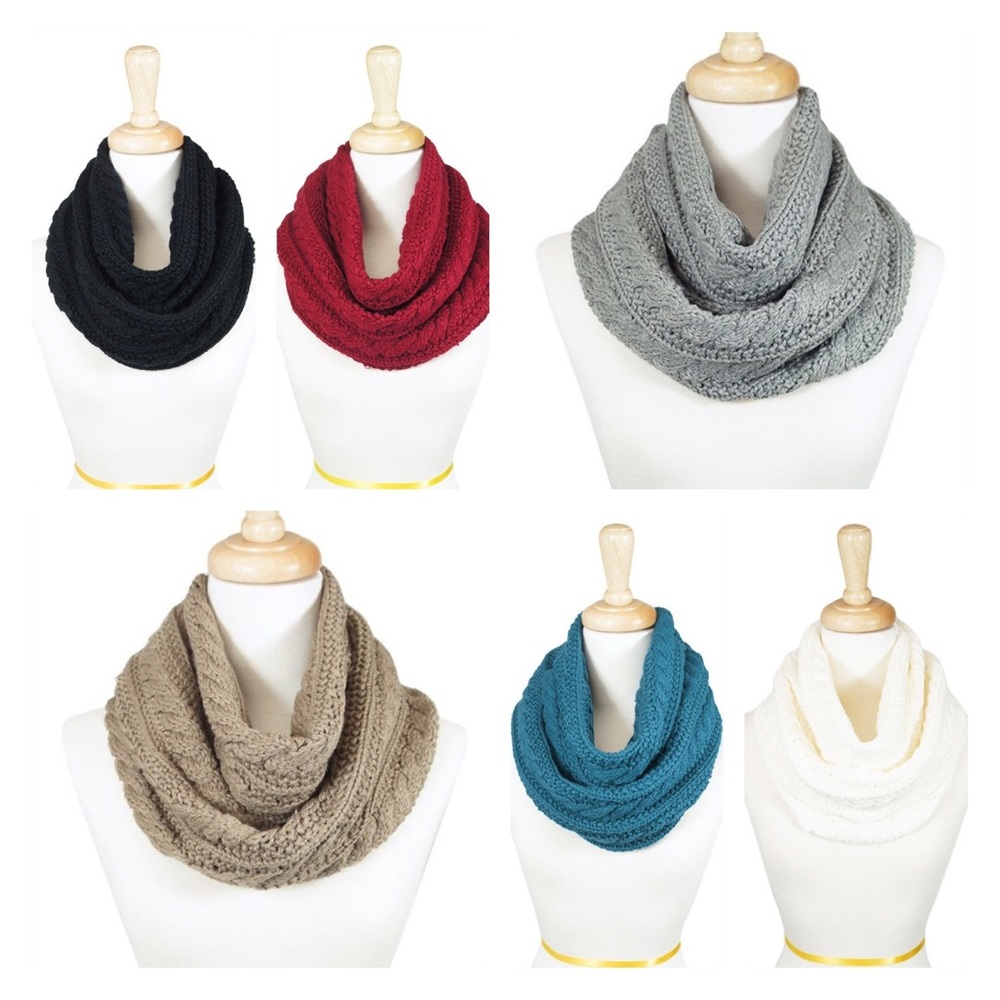 Cable knit Infinity Scarves