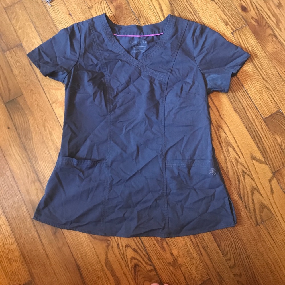 Charcoal gray scrub top