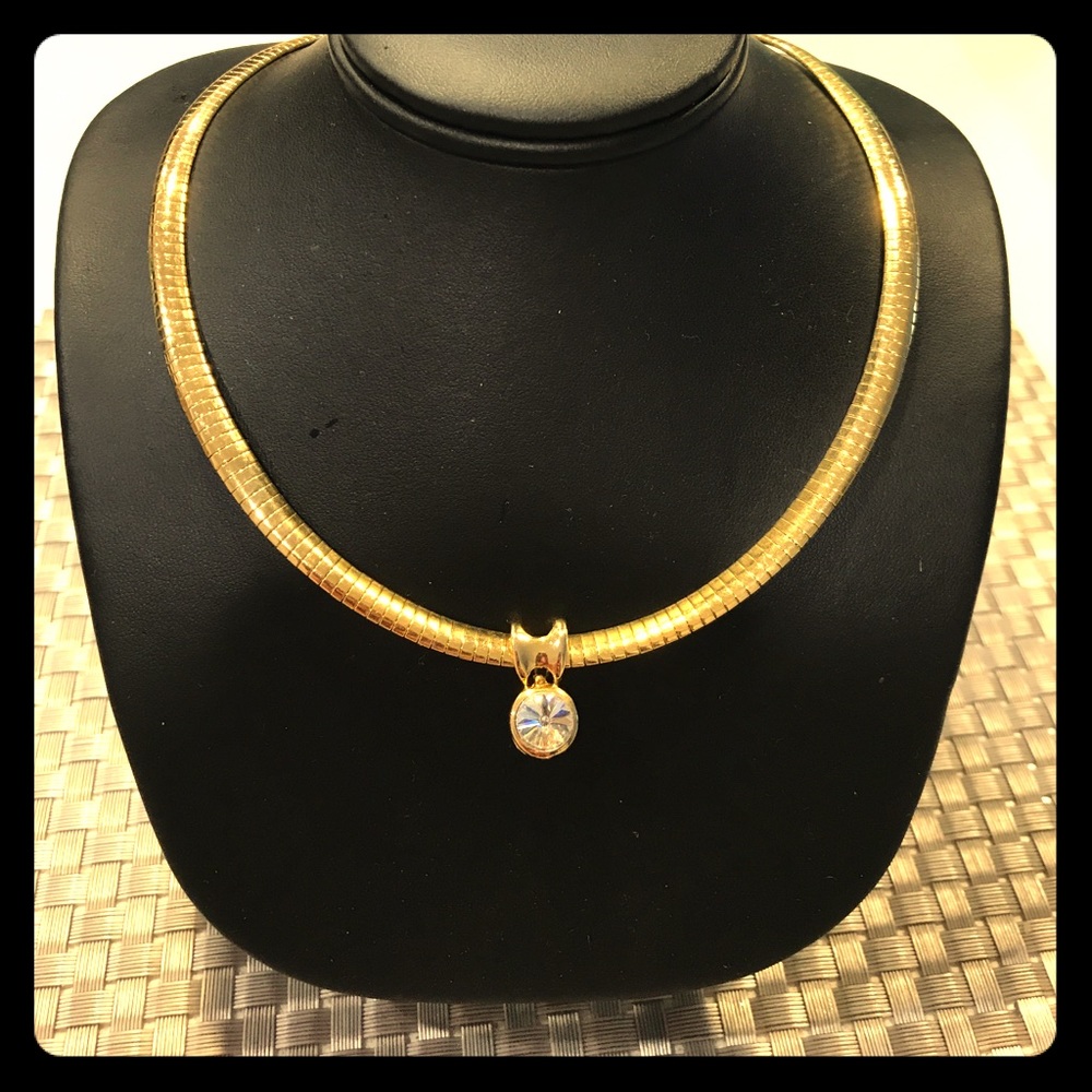 Omega chain and CZ pendant