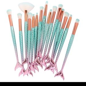 15 piece mermaid makeup brush set