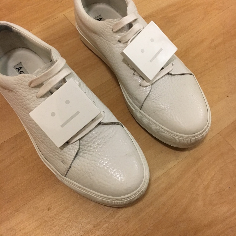 acne studios white grain adrian shoes