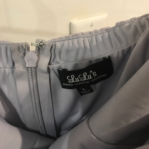Lulus ROMANTIC BALLAD GREY STRAPLESS - Picture 8 of 8