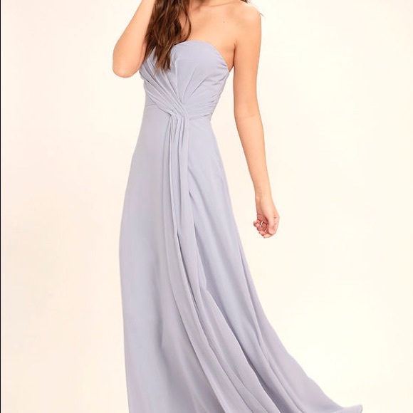 Lulus Dresses & Skirts - Lulus ROMANTIC BALLAD GREY STRAPLESS