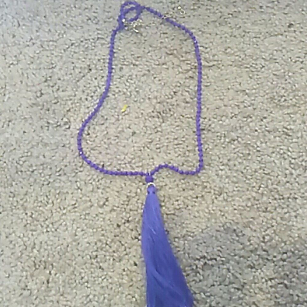 Purple tassel necklace