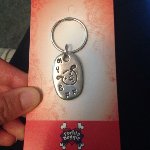 NWT Rockin Doggie silver my BFF keychain - Picture 1 of 1