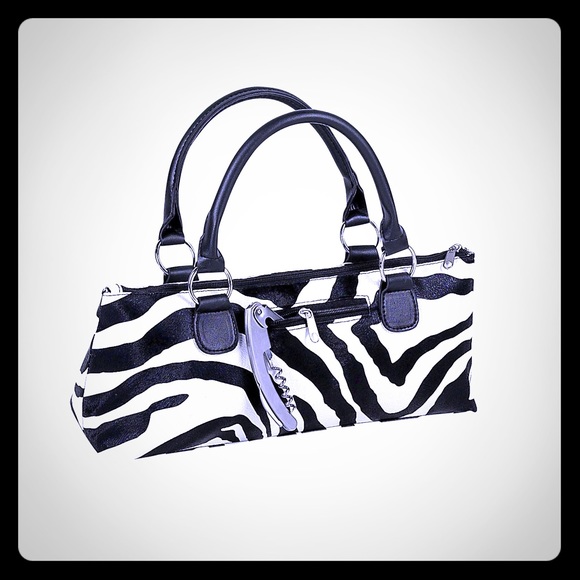 ❗️SOLD❗️Primeware 🍷 ZEBRA PRINT WINE CLUTCH  🍷 - Picture 1 of 2