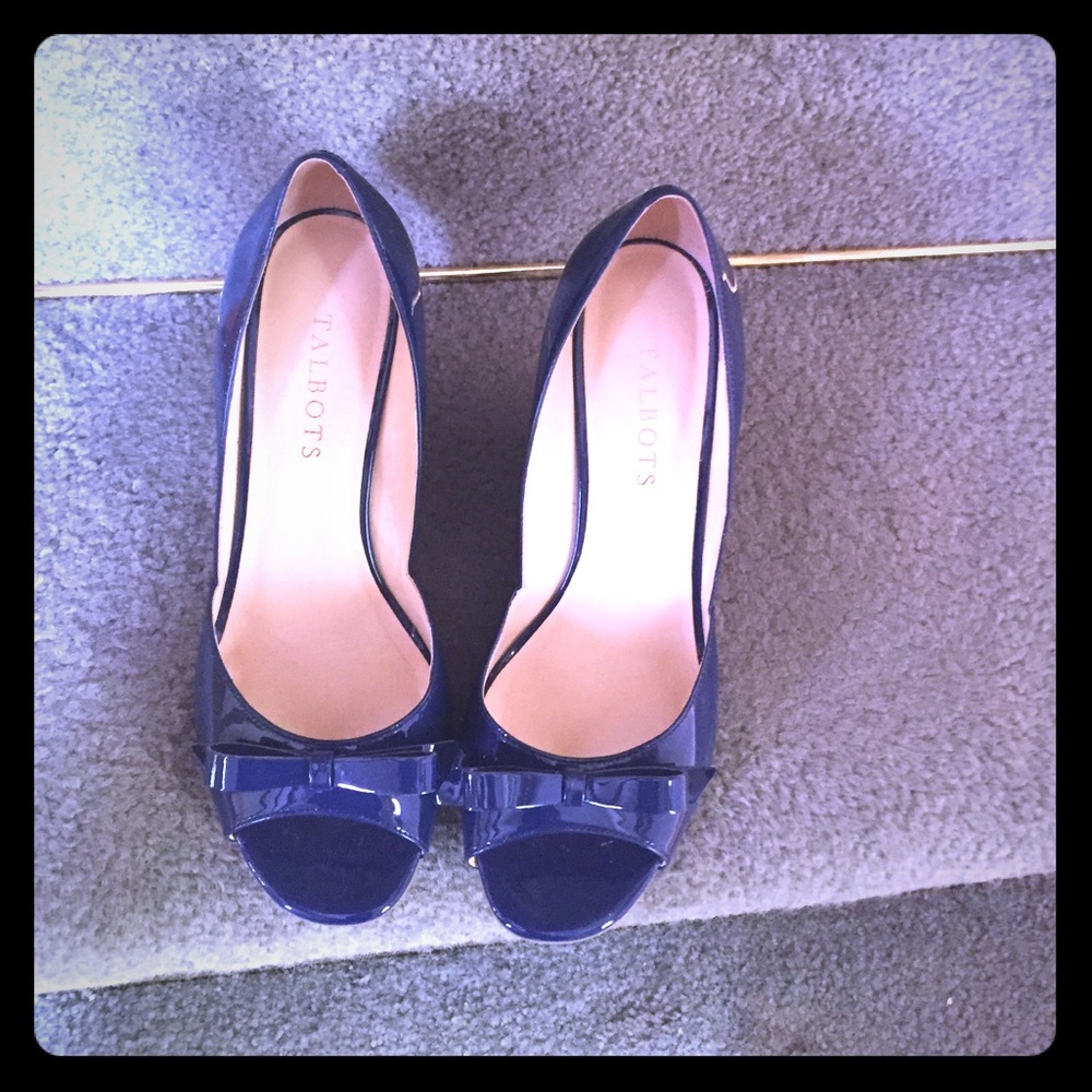 Navy Blue Talbots wedge heels