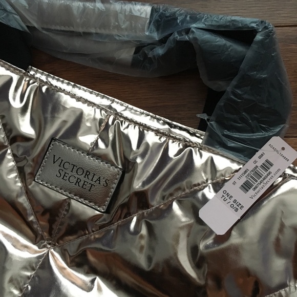 SOLD NWT Victoria's Secret Metallic Rose Gold Tote - Picture 5 of 5