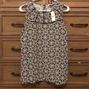 Loft size small black and white sleeveless top