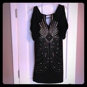 Bisou Bisou studded open sleeve mini dress Size 8
