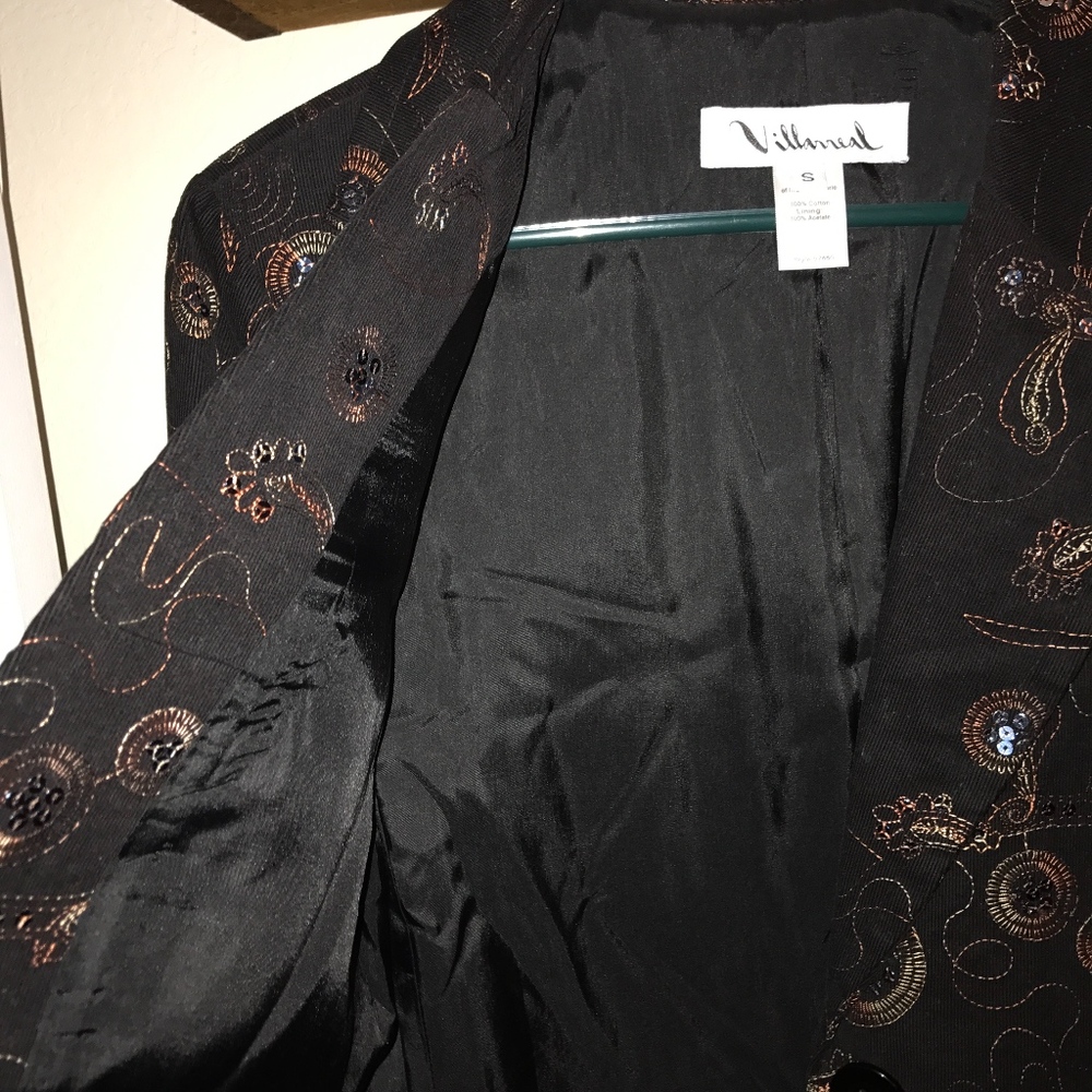 Black Sequined Designer Blazer - image 4