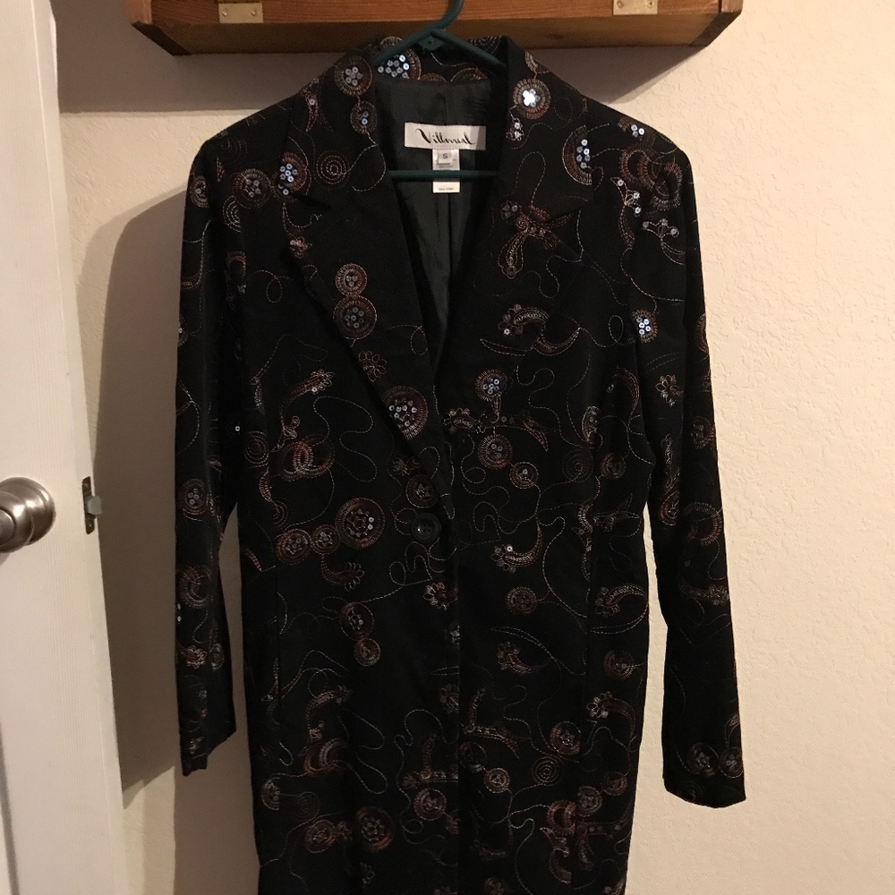 Black Sequined Designer Blazer - image 1