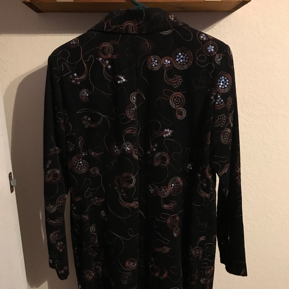 Black Sequined Designer Blazer - image 2