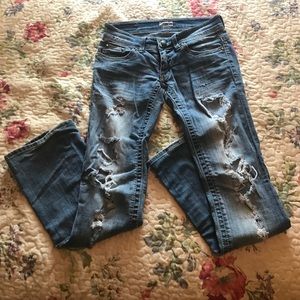 Daytrip Distressed Leo Bootcut Jeans