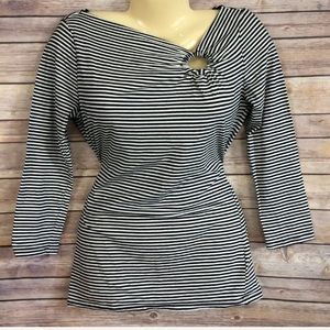 MICHAEL MICHAEL Kors Stripe Boat Neck Long Sleeve