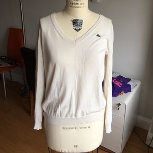 Lacoste white vneck sweater